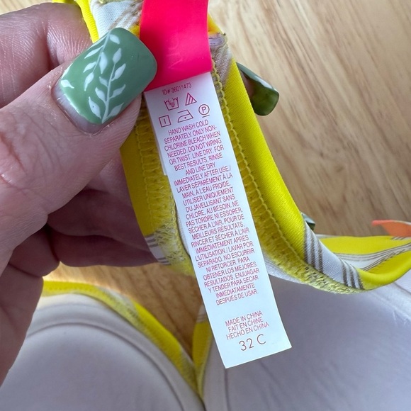 Victoria’s Secret Women’s Y2K Pink and Yellow Strapless Bikini Top size 32 C - Picture 5 of 6